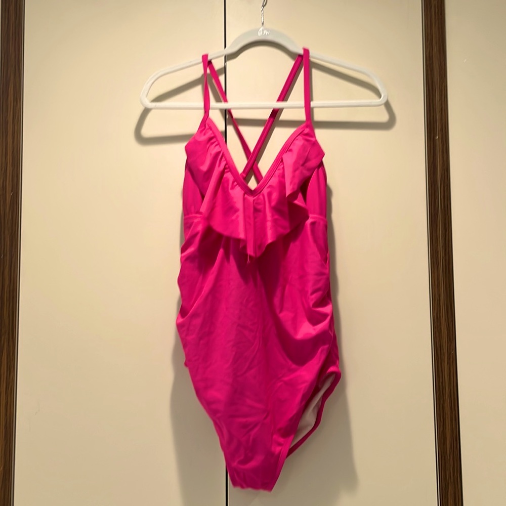 NWT Xhilaration Pink Maternity Swimsuit Sz Sm